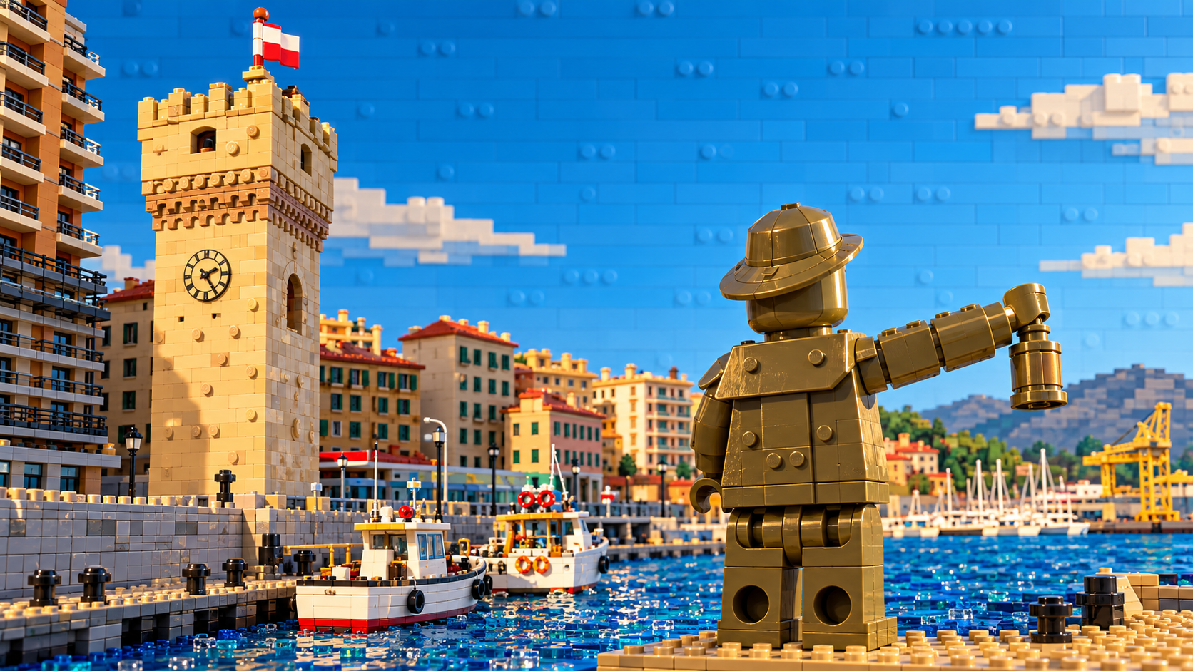 Il porto di Savona ricreato in mattoncini LEGO